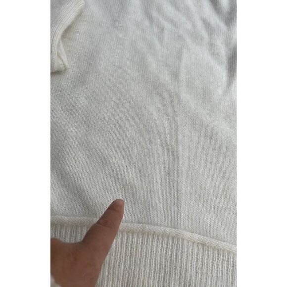 Cynthia Rowley Sweater womens sz large white pullover quarter sleeve rabbit hair - Picture 7 of 11